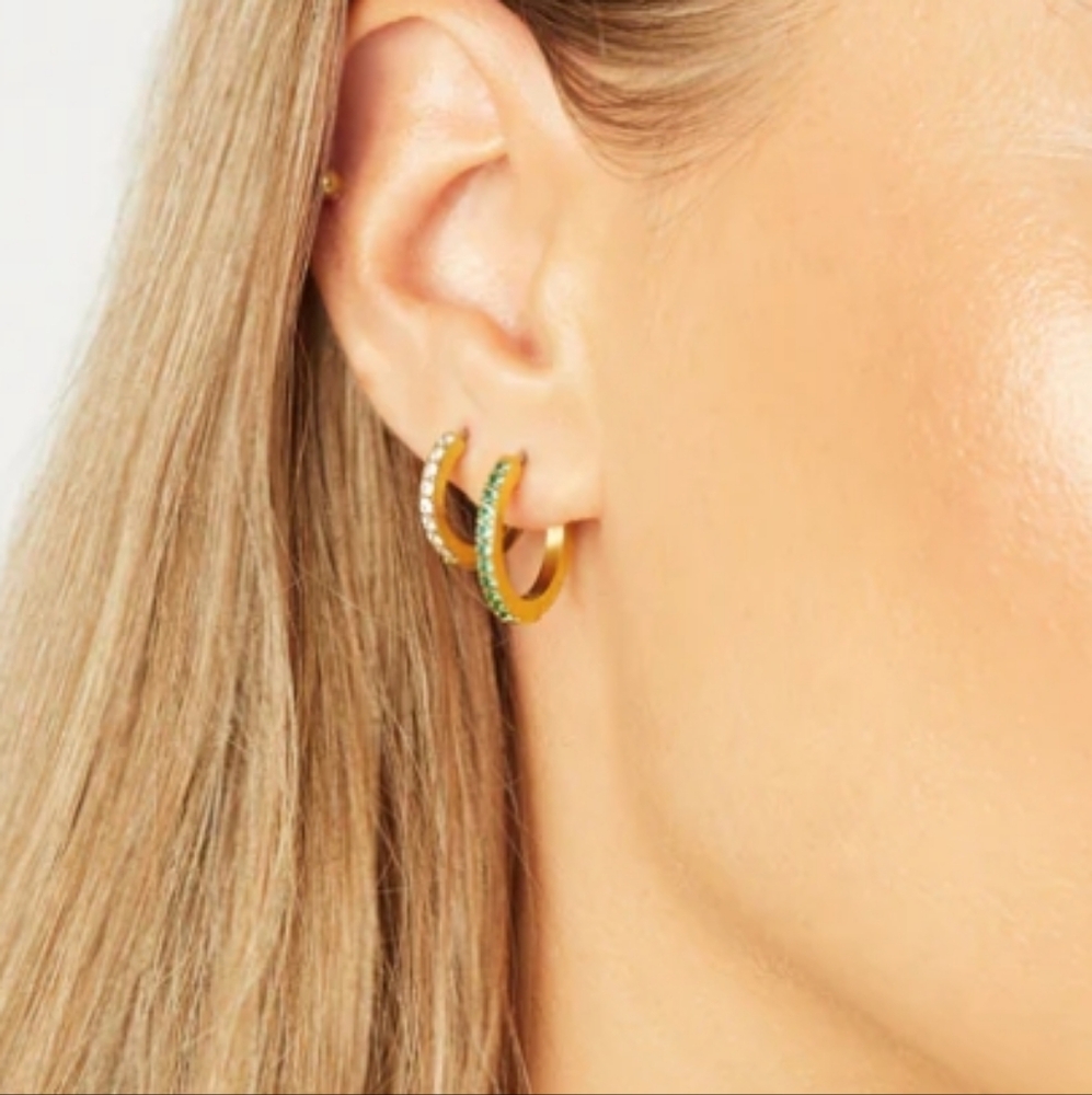 Tini Lux September Birthstone Hoop Earrings